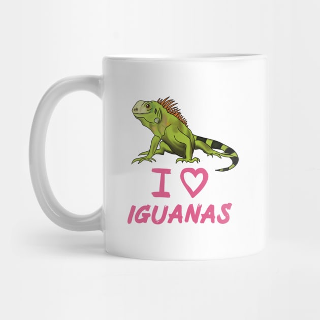 I Love Iguanas for Iguana Lovers, Pink by Mochi Merch
